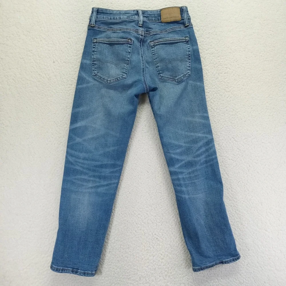 American‎ Eagle Skinny Jeans Medium Wash Blue Denim Size 26x28 Stretch Pants